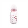 Glass Feeding Bottle with anti-colic nipple 120 ml. / Pink Stars